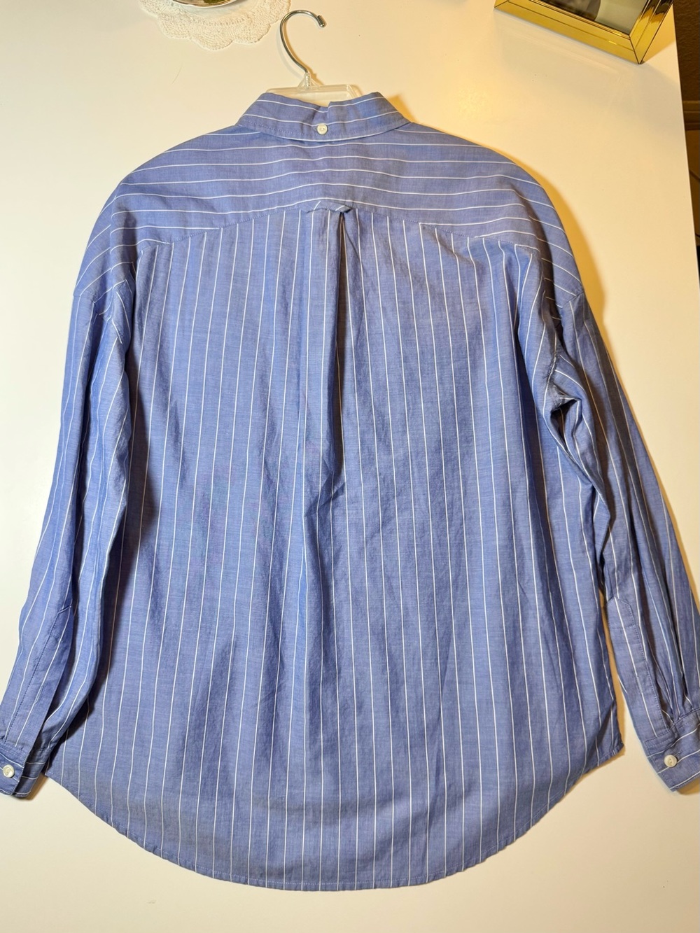 NWT Alex Mill Blue and White Striped Casual Popover Shirt Size Medium Loose Fit - Picture 6 of 13